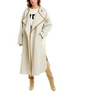 Isabel Marant  Etoile Jolni Wool long Coat MSRP $1095 size 34 Cream Tan designer
